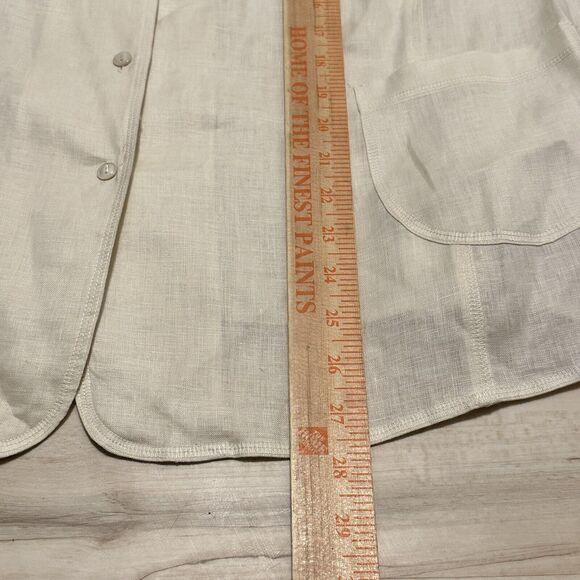 JONES NEW YORK Women 18W Blouse Linen Button Front Cream Lagenlook New - Picture 7 of 7